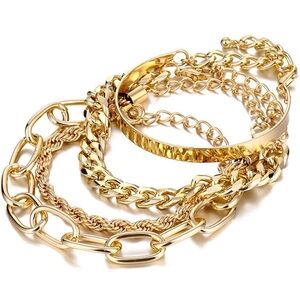 Elegant Gold-Tone Women's Bracelet Set